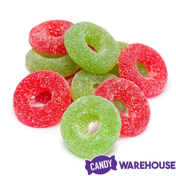 Christmas Wreaths Jelly Rings Candy: 16-Ounce Tub - Candy Warehouse