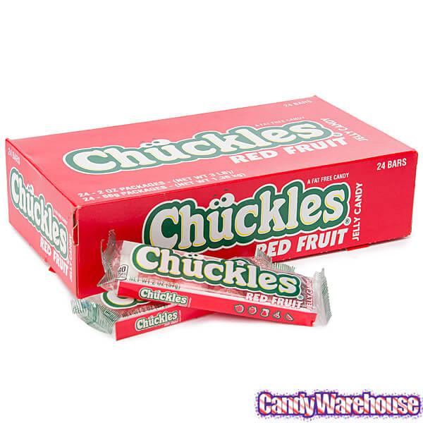 Chuckles Red Fruit Jelly Candy Packs: 24-Piece Box - Candy Warehouse