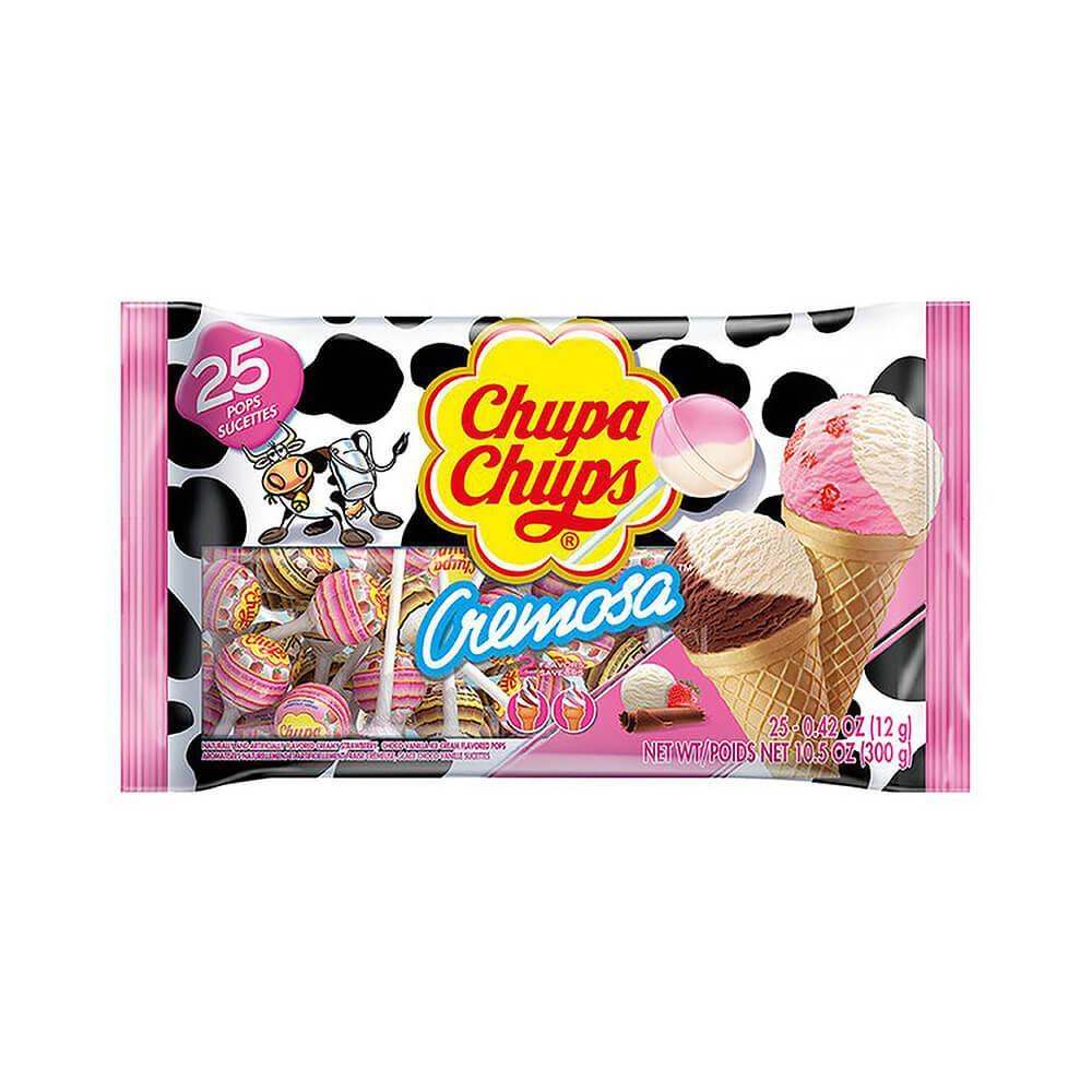 Chupa Chups Cremosa Ice Cream Lollipops: 25-Piece Bag - Candy Warehouse