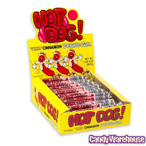 Cinnamon Hot Dog Gum Packs: 72-Piece Box - Candy Warehouse