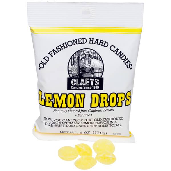 Claeys Hard Candy Drops Bags - Lemon: 12-Piece Box - Candy Warehouse