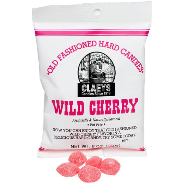 Claeys Hard Candy Drops Bags - Wild Cherry: 12-Piece Box - Candy Warehouse