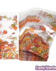 Clear Cello Candy Bags with Autumn Leaves: 100-Piece Box - Candy Warehouse