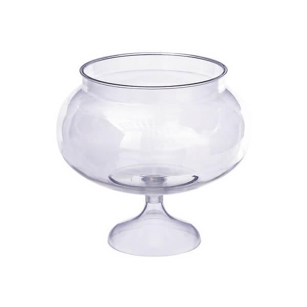 Clear Plastic Round Pedestal Jar - Short