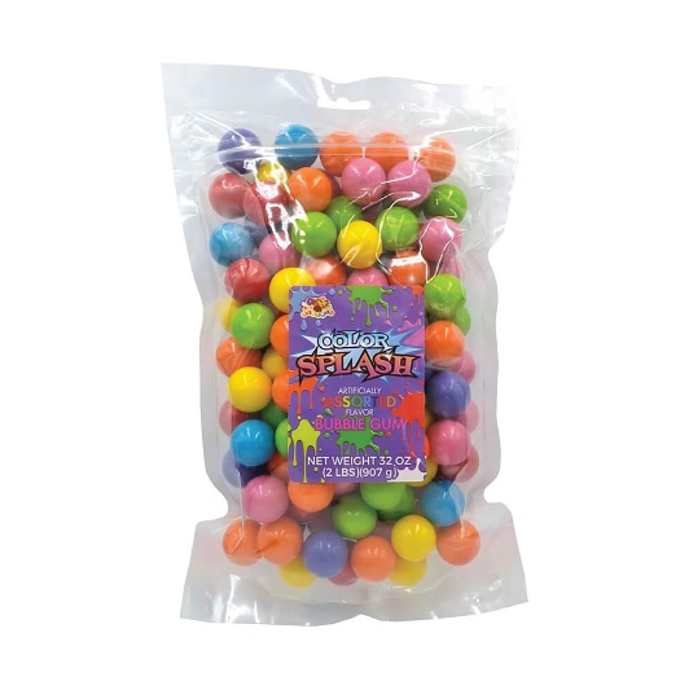 Color Splash Assorted 1-Inch Gumballs: 2LB Bag - Candy Warehouse