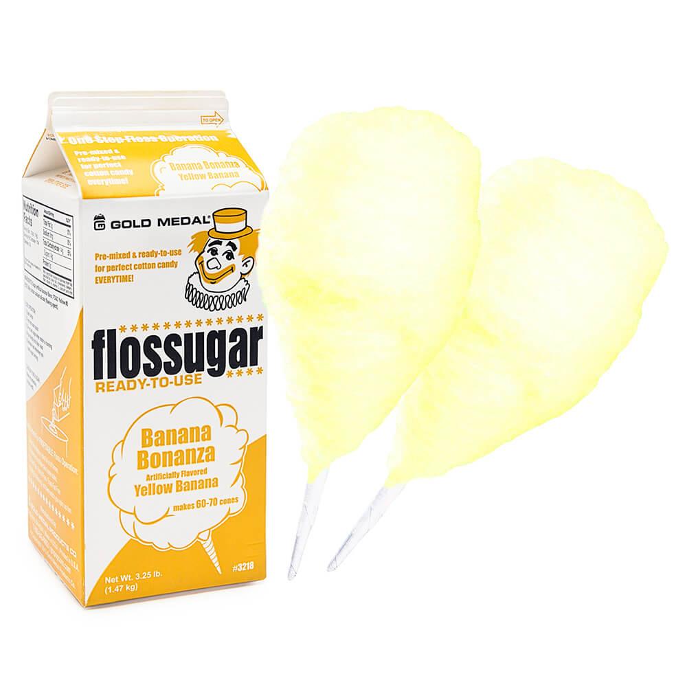 Cotton Candy Floss Sugar - Banana: Half Gallon Carton - Candy Warehouse