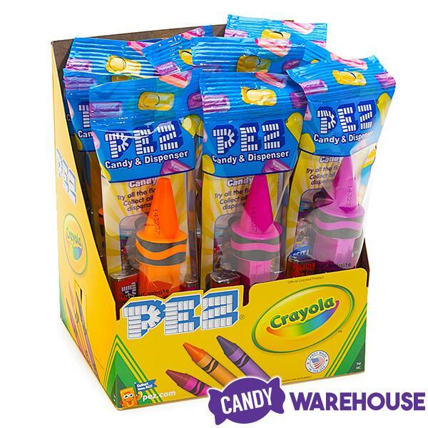 Crayola Crayons PEZ Candy Packs: 12-Piece Display - Candy Warehouse