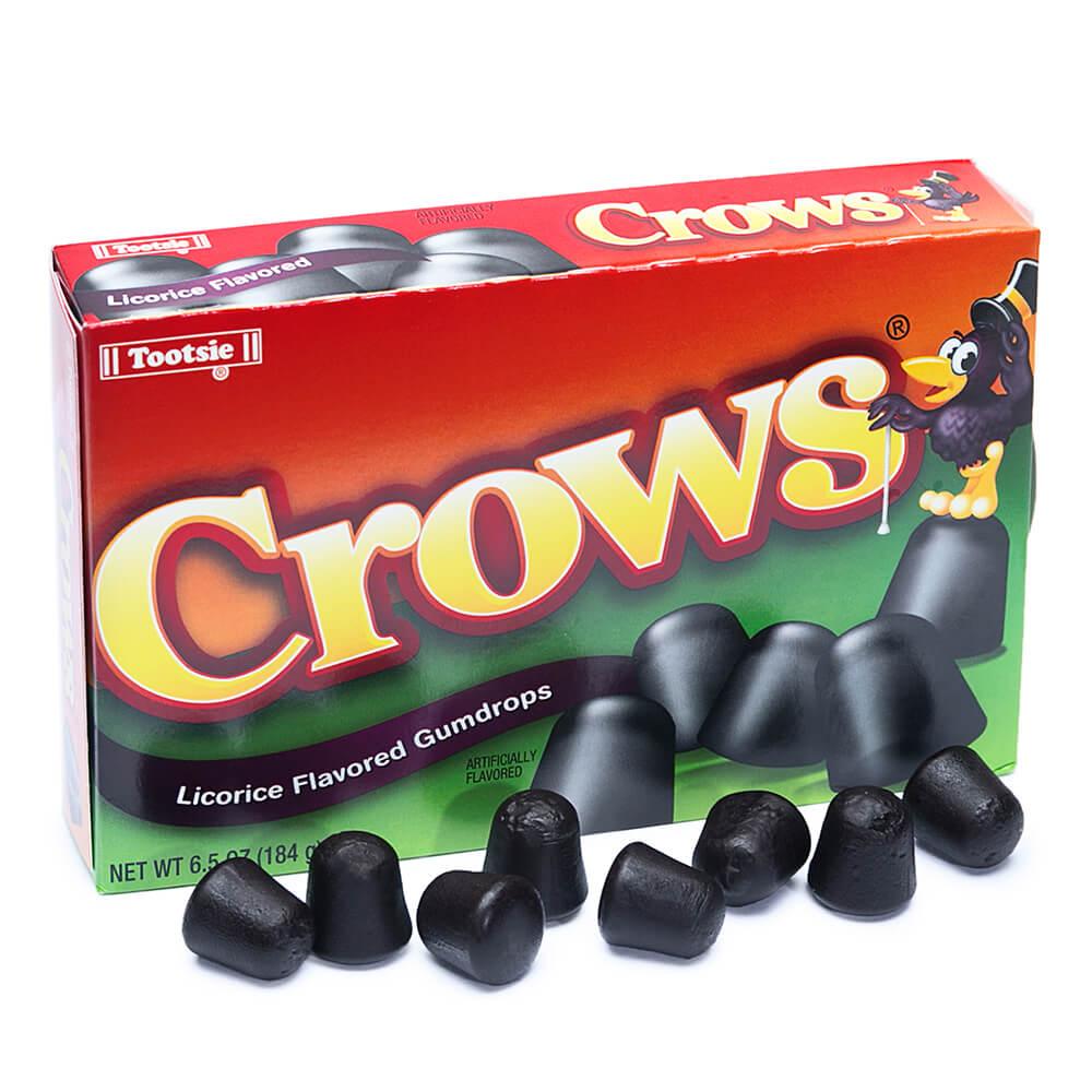 Crows Black Licorice Drops Candy 6.5-Ounce Packs: 12-Piece Box - Candy Warehouse