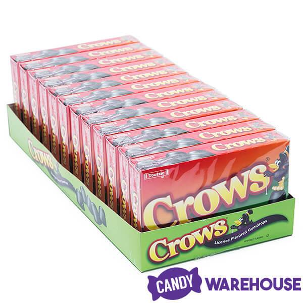 Crows Black Licorice Drops Candy 6.5-Ounce Packs: 12-Piece Box - Candy Warehouse