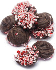 Crushed Peppermint Candy Cane Dark Chocolate Drops: 1LB Jar - Candy Warehouse