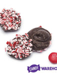 Crushed Peppermint Candy Cane Dark Chocolate Drops: 1LB Jar - Candy Warehouse