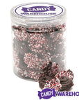 Crushed Peppermint Candy Cane Dark Chocolate Drops: 1LB Jar - Candy Warehouse