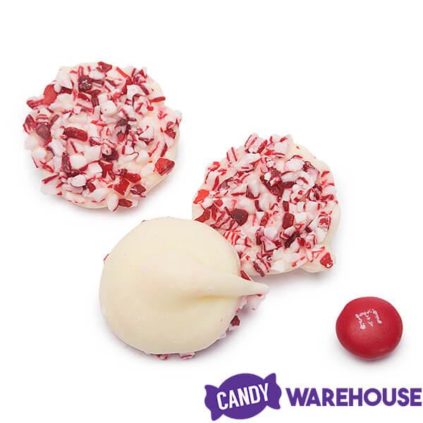 Crushed Peppermint Candy Cane White Chocolate Drops: 1LB Jar - Candy Warehouse