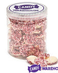 Crushed Peppermint Candy Cane White Chocolate Drops: 1LB Jar - Candy Warehouse