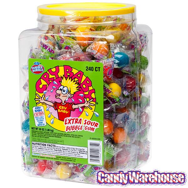 Cry Baby Extra Sour Gumballs: 240-Piece Tub - Candy Warehouse