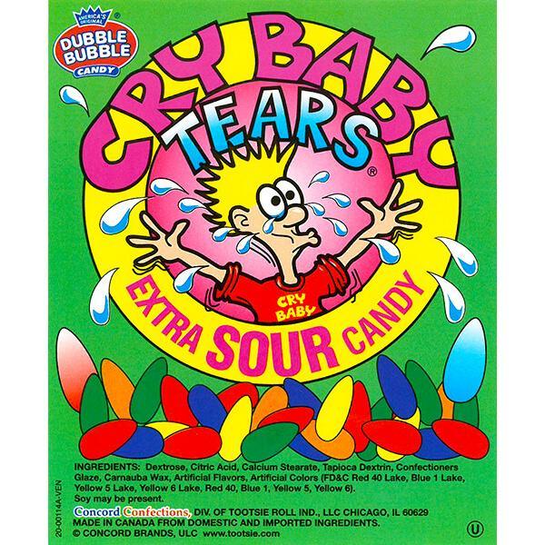 Cry Baby Tears Sour Candy: 25LB Bag - Candy Warehouse