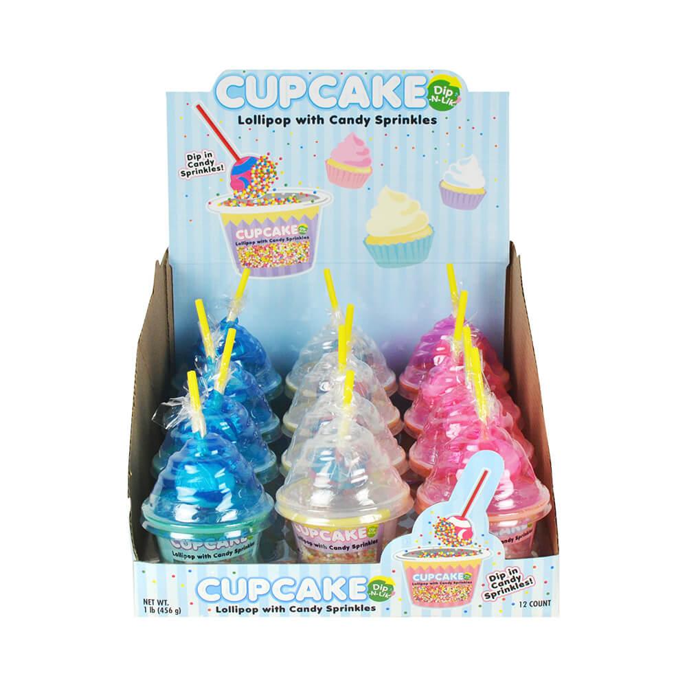 Cupcake Dip-N-Lik® with Sprinkles: 12-Piece Display - Candy Warehouse