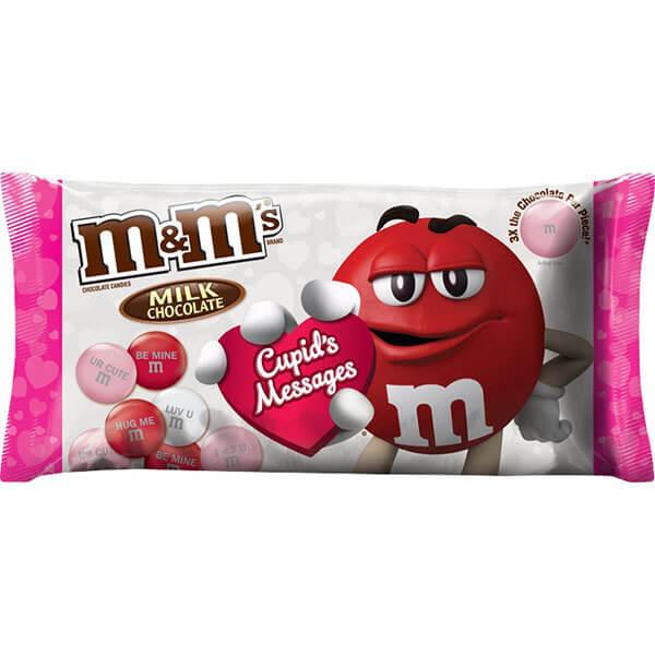 Cupid's Messages Mix Valentine Milk Chocolate Mega M&M's Candy: 10-Ounce Bag - Candy Warehouse