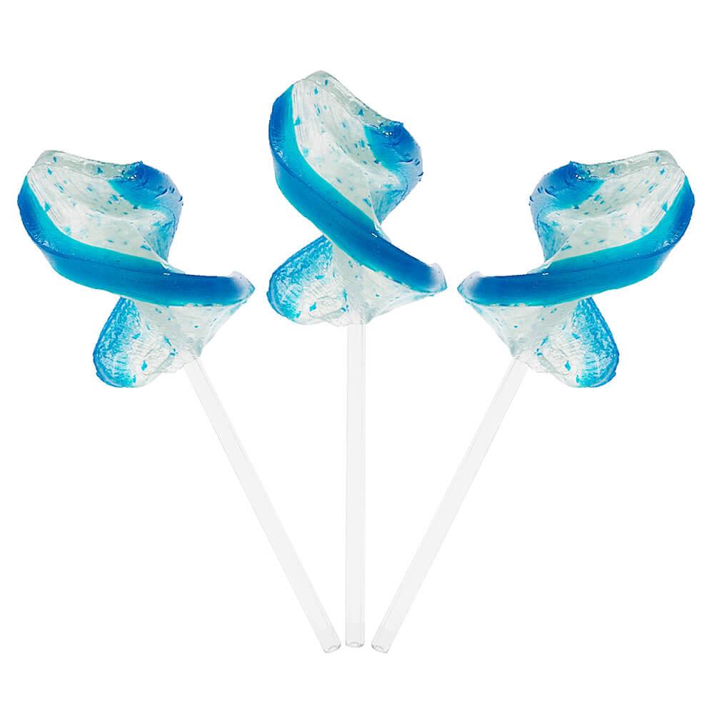 CurlyCutes Petite Crystal Ribbon Pops - Blue Raspberry: 20-Piece Jar - Candy Warehouse