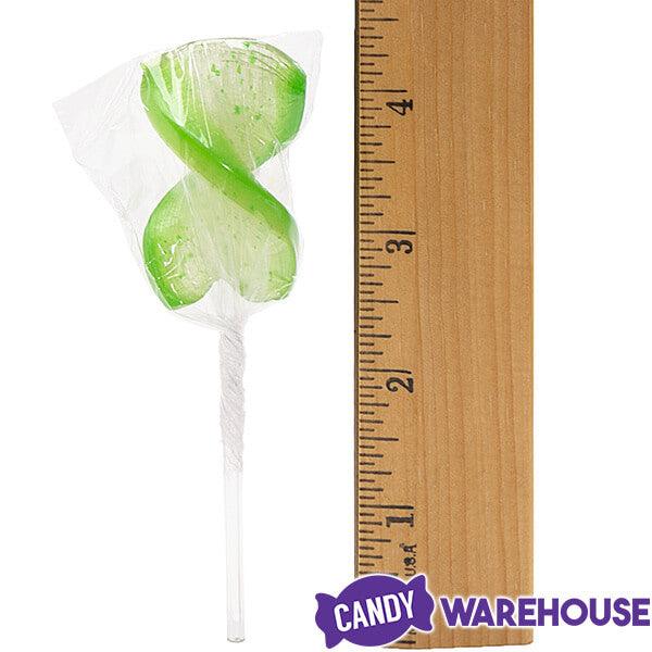 CurlyCutes Petite Crystal Ribbon Pops - Green Lime: 20-Piece Jar - Candy Warehouse