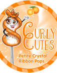 CurlyCutes Petite Crystal Ribbon Pops - Orange: 20-Piece Jar