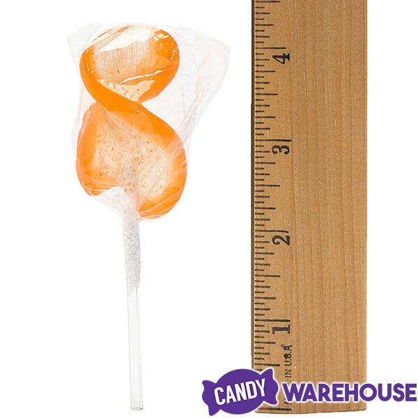 CurlyCutes Petite Crystal Ribbon Pops - Orange: 20-Piece Jar - Candy Warehouse