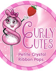 CurlyCutes Petite Crystal Ribbon Pops - Pink Strawberry: 20-Piece Jar