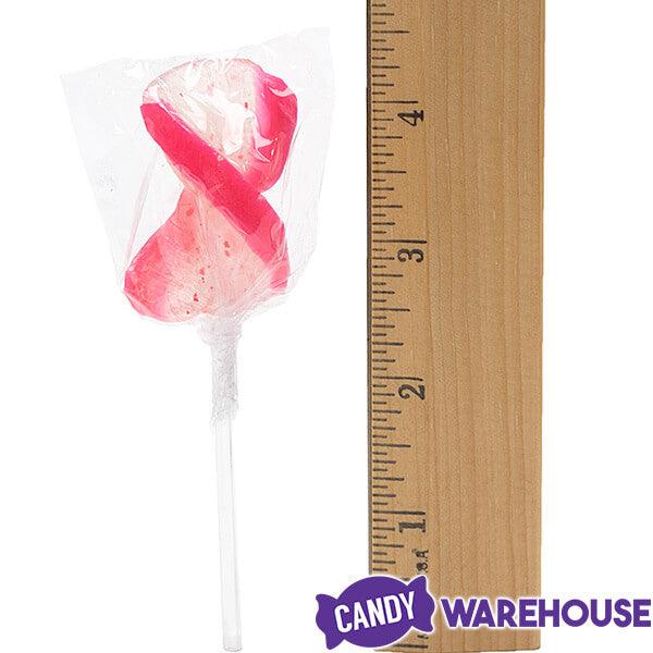 CurlyCutes Petite Crystal Ribbon Pops - Pink Strawberry: 20-Piece Jar - Candy Warehouse