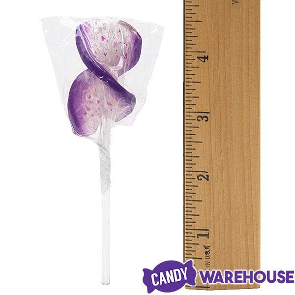 CurlyCutes Petite Crystal Ribbon Pops - Purple Grape: 20-Piece Jar - Candy Warehouse