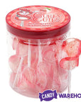 CurlyCutes Petite Crystal Ribbon Pops - Red Cherry: 20-Piece Jar - Candy Warehouse