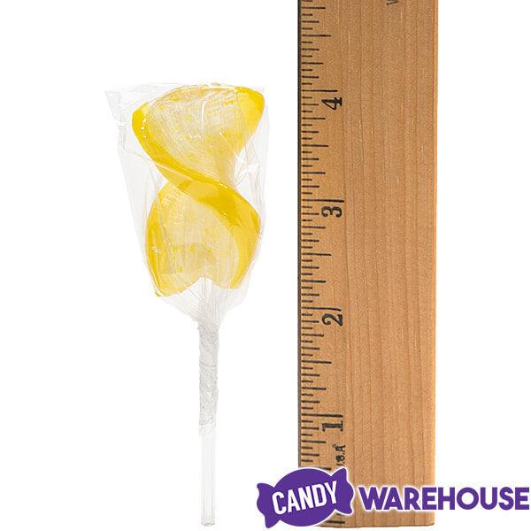 CurlyCutes Petite Crystal Ribbon Pops - Yellow Banana: 20-Piece Jar - Candy Warehouse