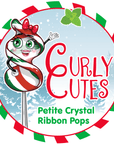 CurlyCutes Petite Ribbon Pops - Christmas Peppermint: 20-Piece Jar