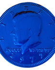 Dark Blue Foiled Milk Chocolate Coins: 1LB Bag - Candy Warehouse