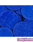 Dark Blue Foiled Milk Chocolate Coins: 1LB Bag - Candy Warehouse