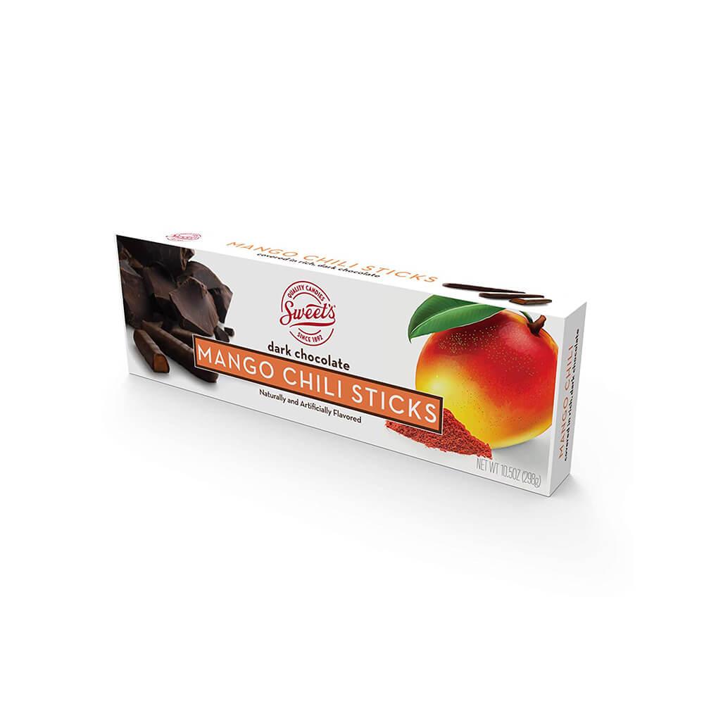 Dark Chocolate Covered Mango Chili Sticks: 10.5-Ounce Gift Box - Candy Warehouse