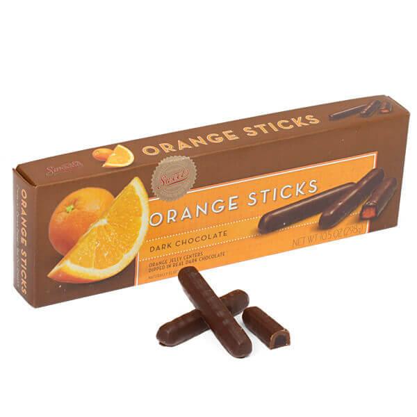 Dark Chocolate Covered Orange Jelly Candy Sticks: 10.5-Ounce Gift Box - Candy Warehouse