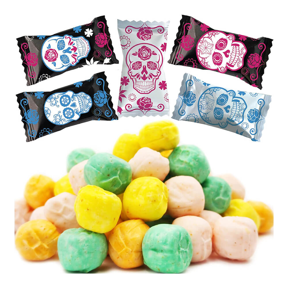 Day of the Dead Wrapped Sweet Heat Buttermint Creams: 300-Piece Case - Candy Warehouse