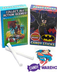 DC Comics Batman and Superman Candy Sticks Packs: 30-Piece Box - Candy Warehouse