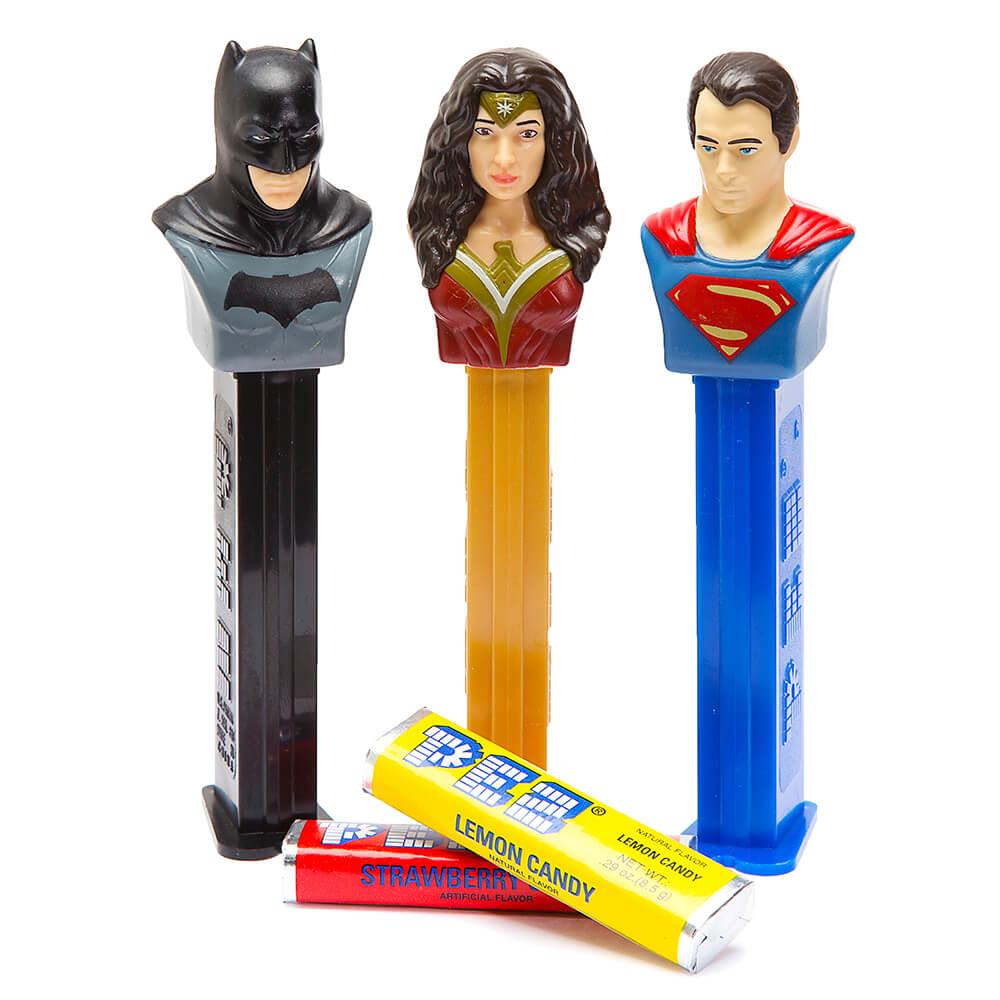 DC Comics - Batman - Superman - Wonder Woman - PEZ Candy Packs: 12-Piece Display - Candy Warehouse