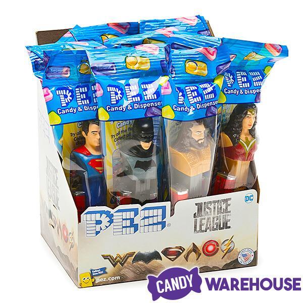 DC Comics Justice League PEZ Candy Packs: 12-Piece Display - Candy Warehouse