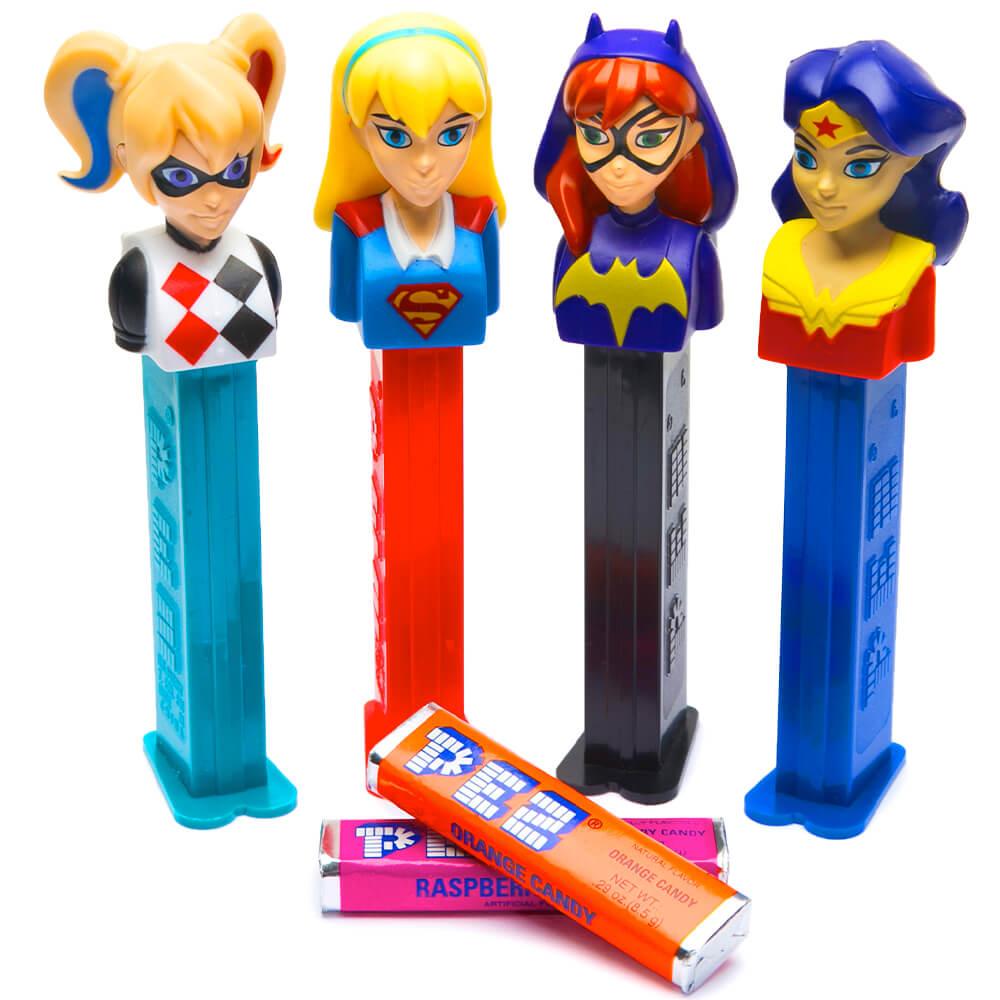 DC Superhero Girls PEZ Candy Packs: 12-Piece Display - Candy Warehouse