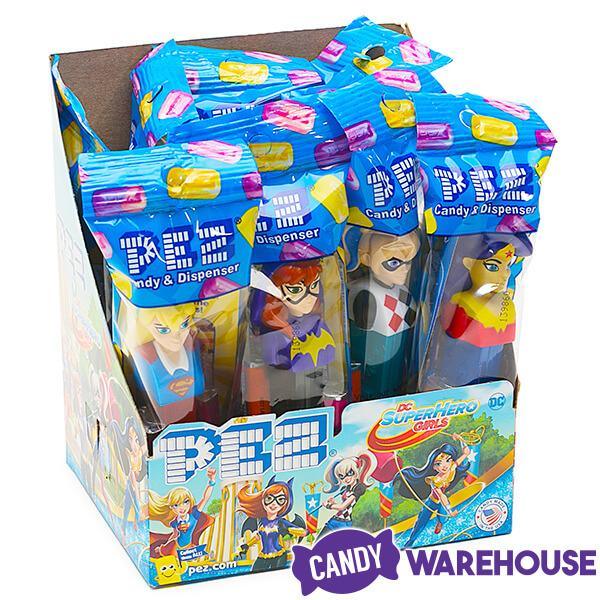 DC Superhero Girls PEZ Candy Packs: 12-Piece Display - Candy Warehouse