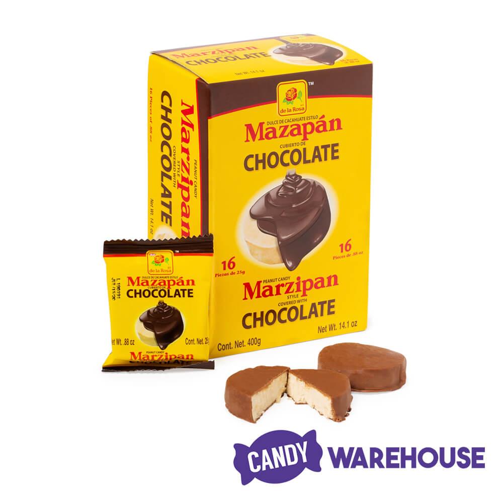 De La Rosa Chocolate Covered Marzipan: 16-Piece Box - Candy Warehouse