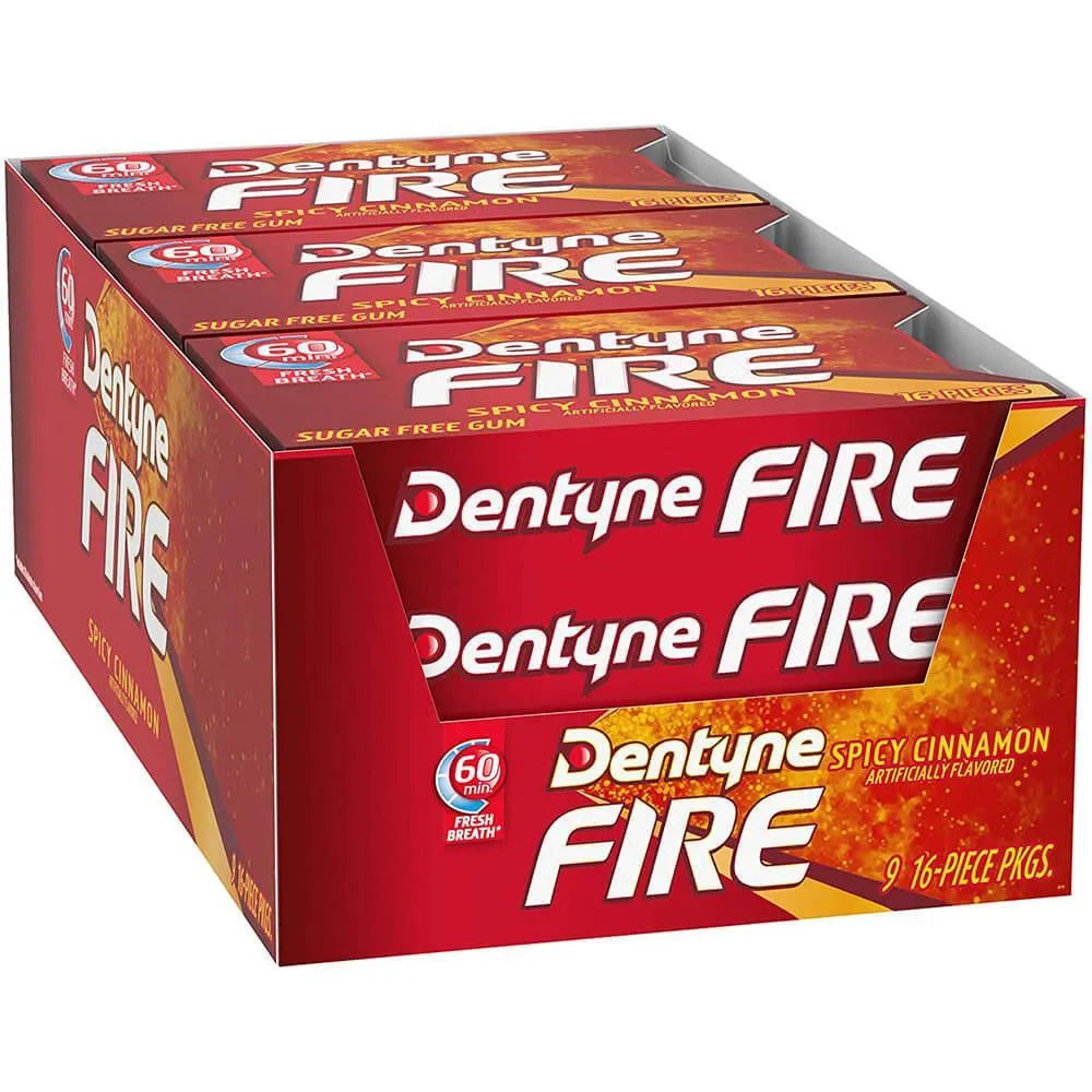 Dentyne Ice Sugar Free Gum Packets - Fire: 9-Piece Box - Candy Warehouse