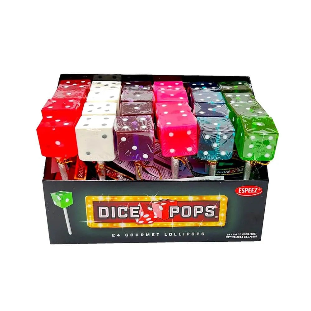 Dice Lollipops - Assorted: 24-Piece Box - Candy Warehouse