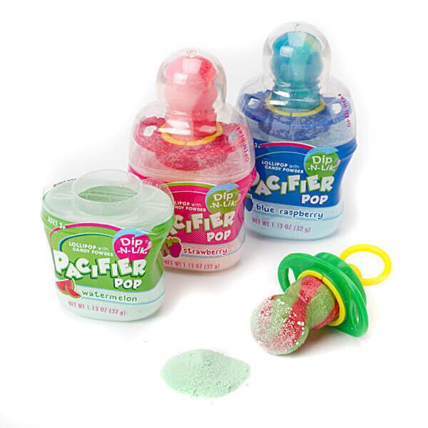 Dip-n-Lik Pacifier Pop Candy: 12-Piece Box - Candy Warehouse