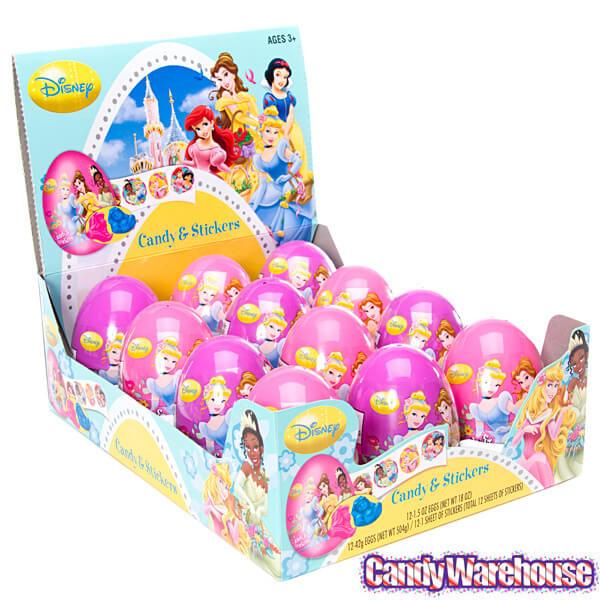 Disney Princess Candy and Sticker Filled Easter Eggs: 12-Piece Display - Candy Warehouse