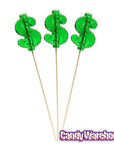 Dollar Sign Hard Candy Lollipops: 12-Piece Bag