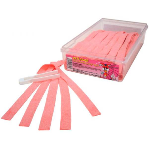 Dorval Sour Power Belts Candy - Pink Lemonade: 150-Piece Tub - Candy Warehouse