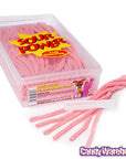 Dorval Sour Power Straws Candy - Pink Lemonade: 200-Piece Tub - Candy Warehouse